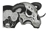 goth animal skull tattoo design idea