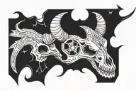 goth animal skull tattoo design idea