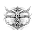 viking rune arm band tattoo design idea
