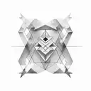 simple negative space cross cover up modern simple geometric  tattoo design idea