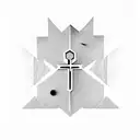 simple negative space cross cover up modern simple geometric  tattoo design idea
