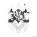 negative space cross cover up tattoo design idea