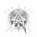 negative space cross cover up tattoo design idea