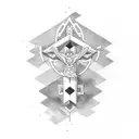 negative space cross cover up tattoo design idea
