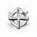 negative space cross cover up tattoo design idea