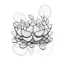 negative space plant design inside rectangle tattoo design idea