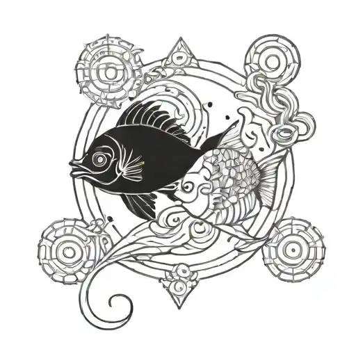 aquarius pisces cusp tattoo design idea