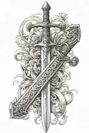 excalibur sword tattoo design idea