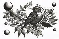 bird and moon   tattoo design idea