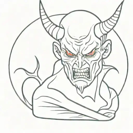 demon crying tattoo design idea