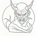 demon crying tattoo design idea