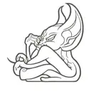 demon crying tattoo design idea