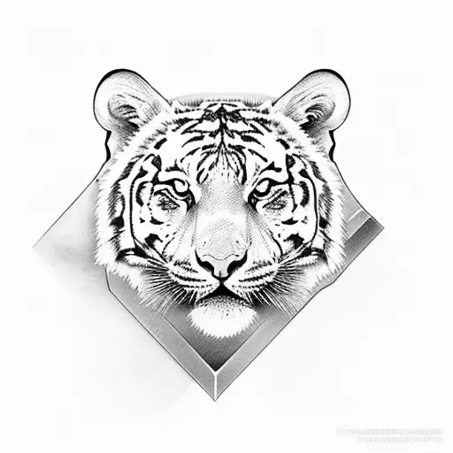  Shining diamond  a knife, a mountain ,a tiger, hemlock  tattoo design idea
