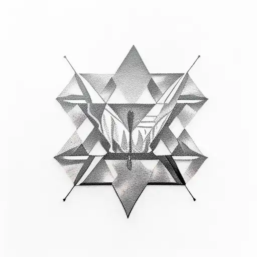  Shining diamond  a knife, a mountain , hemlock  tattoo design idea