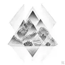  Shining diamond  a knife, a mountain , hemlock  tattoo design idea