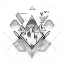  Shining diamond  a knife, a mountain , hemlock  tattoo design idea