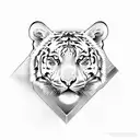  Shining diamond  a knife, a mountain ,a tiger, hemlock  tattoo design idea