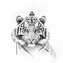  Shining diamond  a knife, a mountain ,a tiger, hemlock  tattoo design idea