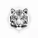  Shining diamond  a knife, a mountain ,a tiger, hemlock  tattoo design idea