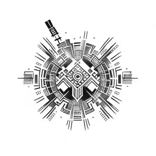 filipino tribal tatoo with electrical circuit board theme tattoo design idea