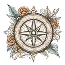 3d compass tattoo design idea