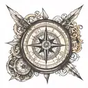 3d compass tattoo design idea