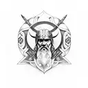 viking Odin  tattoo design idea