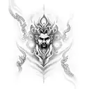 A dynamic and intricate sleeve tattoo featuring a majestic representation of Zeus wielding thunderbolts, surrounded by swirling storm clouds and lightning bolts. tattoo design idea