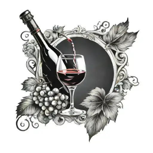 wine tattoo design idea