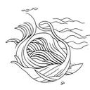 Ocean Wave with marine life tattoo design idea