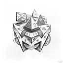 two black dice tattoo design idea