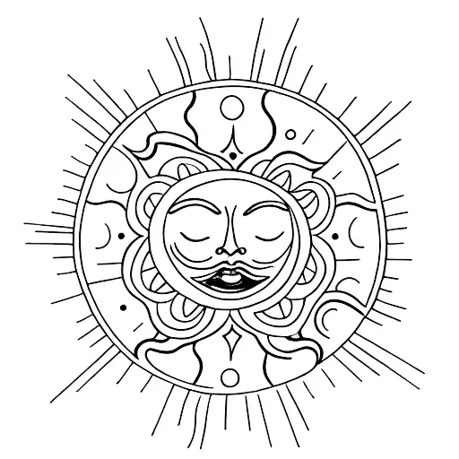 sun shower tattoo design idea