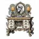 vanity desk tattoo design idea