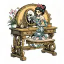 vanity desk tattoo design idea
