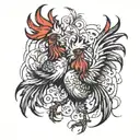Rooster Fight tattoo design idea