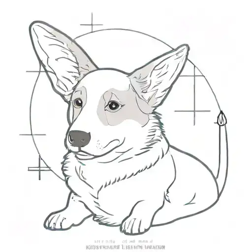sound chart, corgi ears tattoo design idea