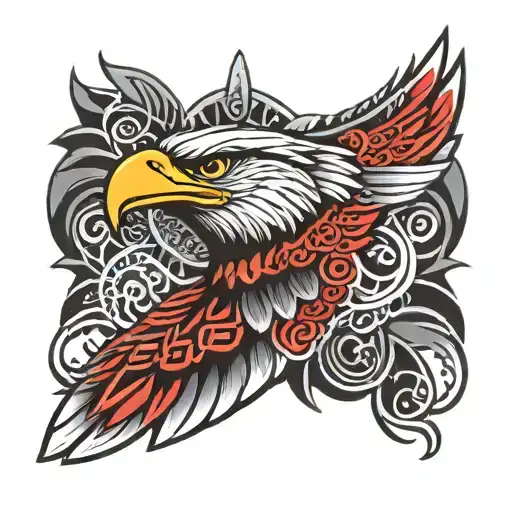eagle maori arm sleeve tattoo design idea