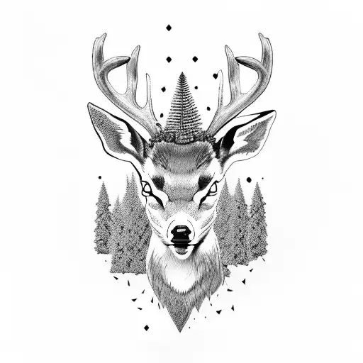 Mystical Stag Tattoo for Sander's First Ink