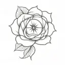 rose and clock tattoo design idea