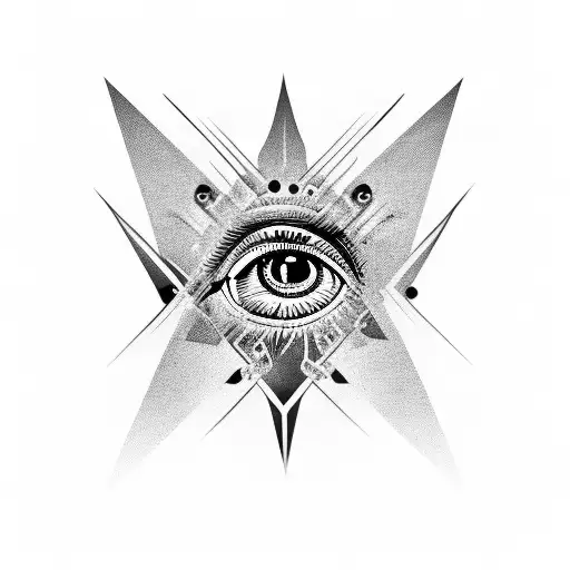 dianolic joint with eye tattoo design idea