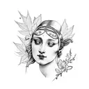 tattoo sleeve with boticelli venus, da Vinci david, And Dionysus with sakura flowers and leafs in the background tattoo design idea
