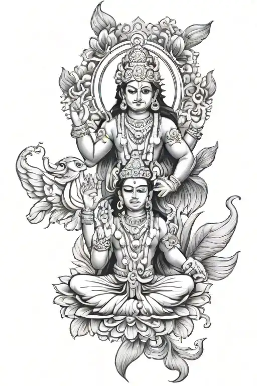 brahma vishnu maheswar tattoo design idea