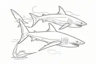 Shark and reef tattoo design idea