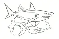 Shark and reef tattoo design idea