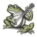frog playing mandolin tattoo design idea
