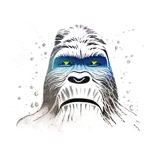 Bigfoot waterskiing  tattoo design idea
