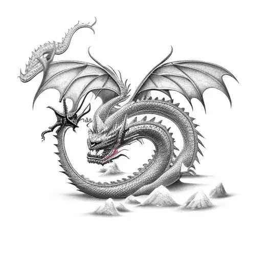 feminine dragon for a spine tattoo tattoo design idea