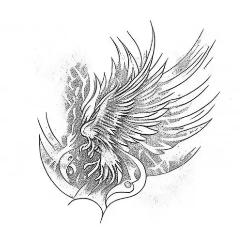 Phoenix rising from the ashes tattoo design idea