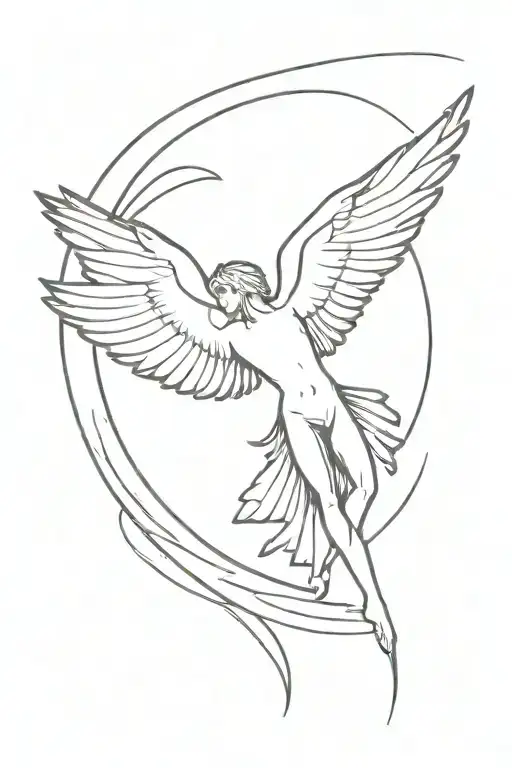 Icarus flying towards the sun tattoo design idea