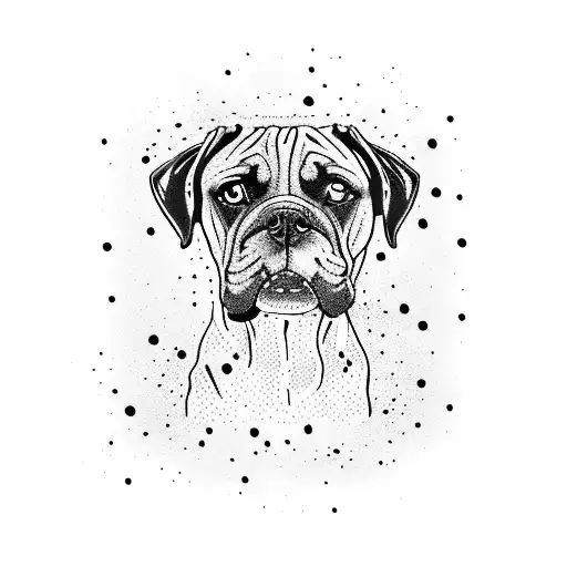 dog boxer  tattoo design idea